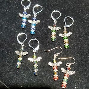 Swarovski Crystal Dragonfly earrings